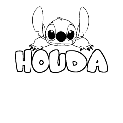 Coloración del nombre HOUDA - decorado Stitch