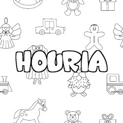 Coloración del nombre HOURIA - decorado juguetes