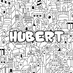 Coloración del nombre HUBERT - decorado ciudad