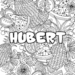 Coloración del nombre HUBERT - decorado mandala de frutas