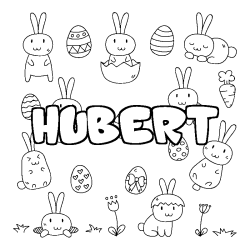 Dibujo para colorear HUBERT - decorado Pascua