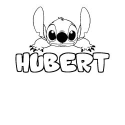 Coloración del nombre HUBERT - decorado Stitch