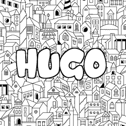 Coloración del nombre HUGO - decorado ciudad