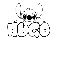 Dibujo para colorear HUGO - decorado Stitch