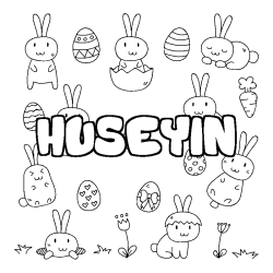 Coloración del nombre HUSEYIN - decorado Pascua