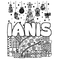 Coloración del nombre IANIS - decorado árbol de Navidad y regalos