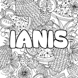 Coloración del nombre IANIS - decorado mandala de frutas