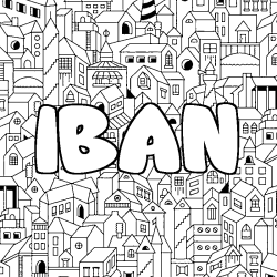 Coloración del nombre IBAN - decorado ciudad