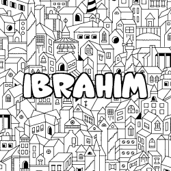 Coloración del nombre IBRAHIM - decorado ciudad