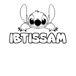Coloración del nombre IBTISSAM - decorado Stitch