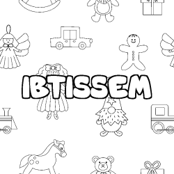 Coloración del nombre IBTISSEM - decorado juguetes