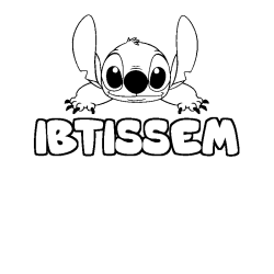 Coloración del nombre IBTISSEM - decorado Stitch