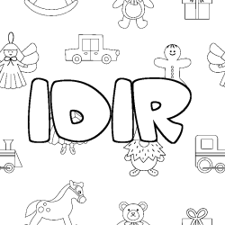 Dibujo para colorear IDIR - decorado juguetes