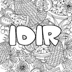 Dibujo para colorear IDIR - decorado mandala de frutas