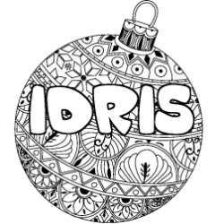 Dibujo para colorear IDRIS - decorado bola de Navidad