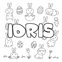 Dibujo para colorear IDRIS - decorado Pascua