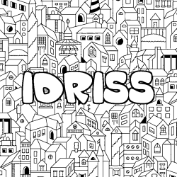 Coloración del nombre IDRISS - decorado ciudad