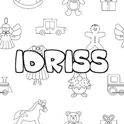 Dibujo para colorear IDRISS - decorado juguetes