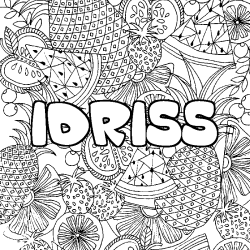 Dibujo para colorear IDRISS - decorado mandala de frutas