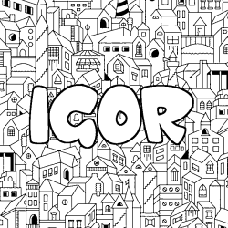 Dibujo para colorear IGOR - decorado ciudad