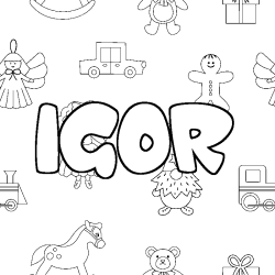 Dibujo para colorear IGOR - decorado juguetes