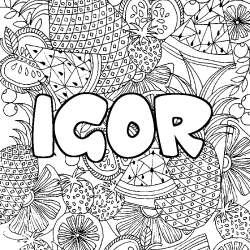 Dibujo para colorear IGOR - decorado mandala de frutas