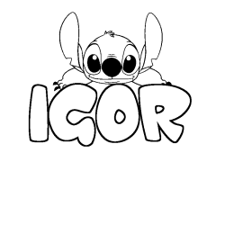 Coloración del nombre IGOR - decorado Stitch