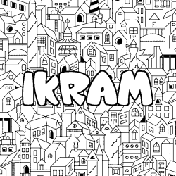Coloración del nombre IKRAM - decorado ciudad