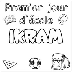 Dibujo para colorear IKRAM - decorado primer d&iacute;a de escuela