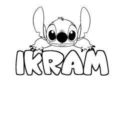 Coloración del nombre IKRAM - decorado Stitch