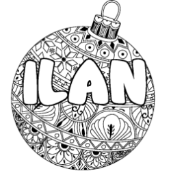 Dibujo para colorear ILAN - decorado bola de Navidad