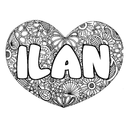 Dibujo para colorear ILAN - decorado mandala de coraz&oacute;n