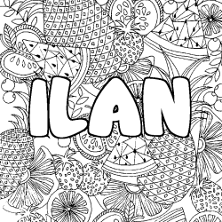 Dibujo para colorear ILAN - decorado mandala de frutas