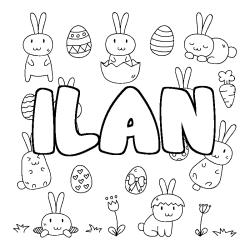 Dibujo para colorear ILAN - decorado Pascua