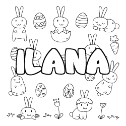 Coloración del nombre ILANA - decorado Pascua