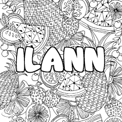 Dibujo para colorear ILANN - decorado mandala de frutas