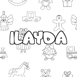 Dibujo para colorear ILAYDA - decorado juguetes