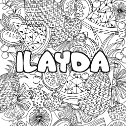 Dibujo para colorear ILAYDA - decorado mandala de frutas