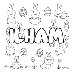 Coloración del nombre ILHAM - decorado Pascua
