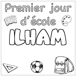 Dibujo para colorear ILHAM - decorado primer d&iacute;a de escuela