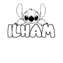 Coloración del nombre ILHAM - decorado Stitch