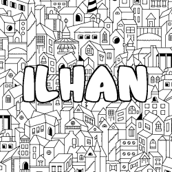 Dibujo para colorear ILHAN - decorado ciudad