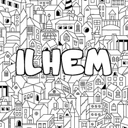 Dibujo para colorear ILHEM - decorado ciudad