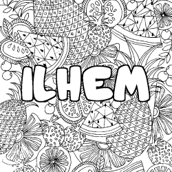 Dibujo para colorear ILHEM - decorado mandala de frutas