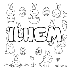 Coloración del nombre ILHEM - decorado Pascua
