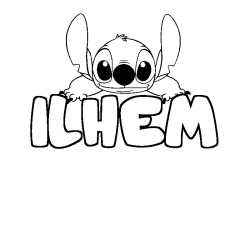 Coloración del nombre ILHEM - decorado Stitch