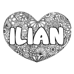 Dibujo para colorear ILIAN - decorado mandala de coraz&oacute;n