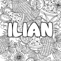 Coloración del nombre ILIAN - decorado mandala de frutas