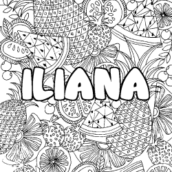 Coloración del nombre ILIANA - decorado mandala de frutas