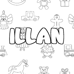 Coloración del nombre ILLAN - decorado juguetes